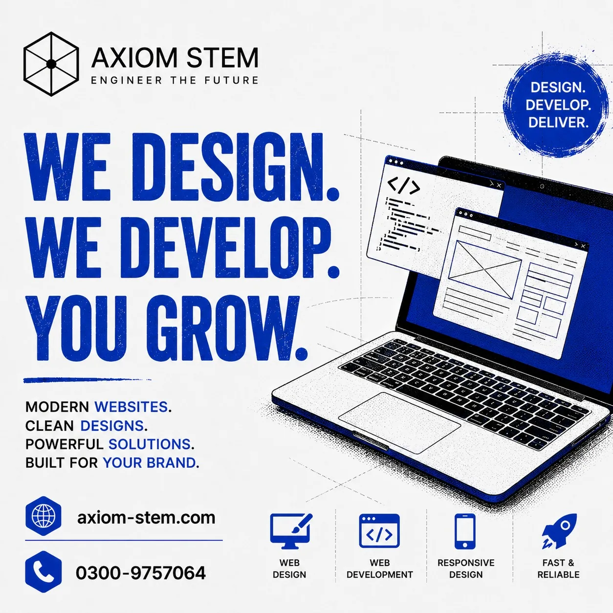 We Design. We Develop. You Grow. — modern websites, clean designs