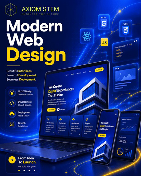 Modern Web Design — AXIOM-STEM: beautiful interfaces, powerful development, seamless deployment